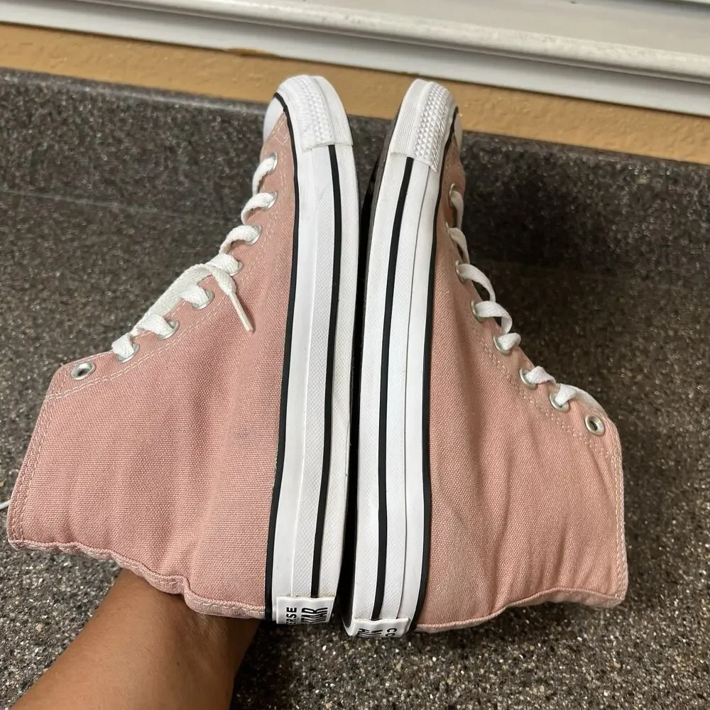 Converse All Star Hi-Top Pink/Peach Canvas Womens Sz 9.5 Sneakers Mens 7.5 Shoes